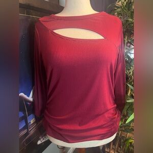 Like new Elegant Red Cut-Out Women's Top